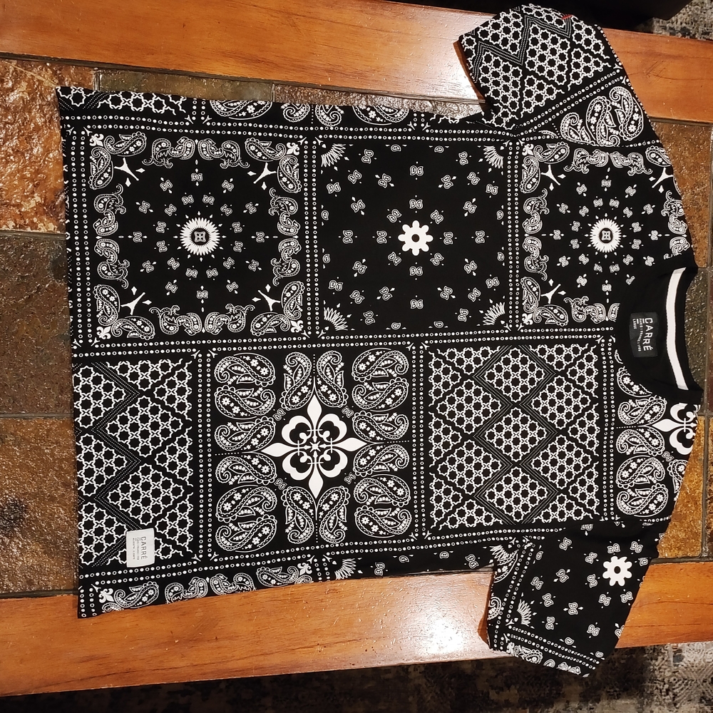 Black and White Bandana Print T-Shirt